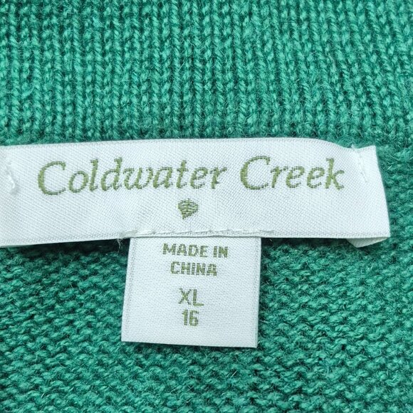 Vintage Coldwater Creek Christmas Cardigan Sweater Full Zip Women's Size XL - Picture 6 of 11